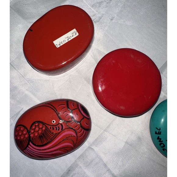 Talavera Pottery Trinket Box Dish w/ Lid Cozumel Mexican Handpainted Lot Of 2 - Picture 8 of 15